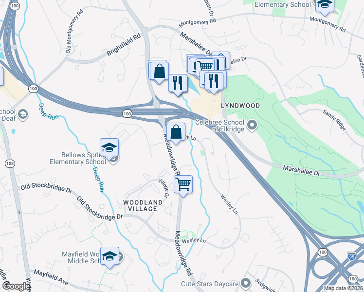 map of restaurants, bars, coffee shops, grocery stores, and more near 7815 Edmunds Way in Elkridge