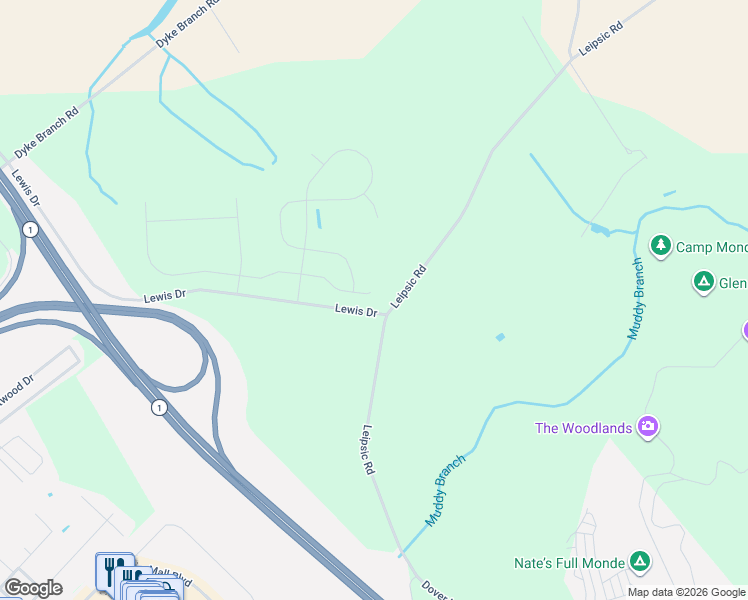 map of restaurants, bars, coffee shops, grocery stores, and more near 831-899 Lewis Drive in Dover