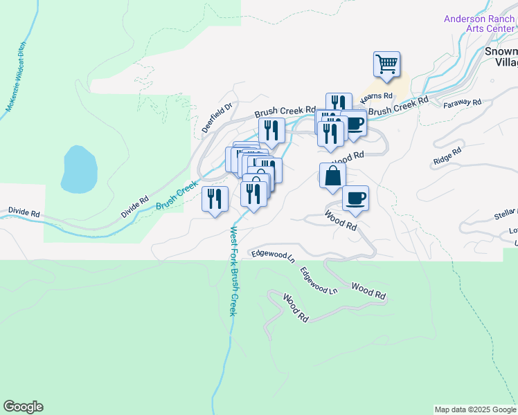 map of restaurants, bars, coffee shops, grocery stores, and more near 76 Elbert Lane in Snowmass Village