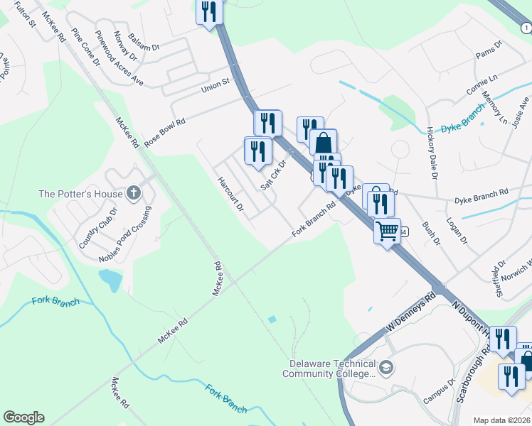 map of restaurants, bars, coffee shops, grocery stores, and more near 279 Beatrice Avenue in Dover