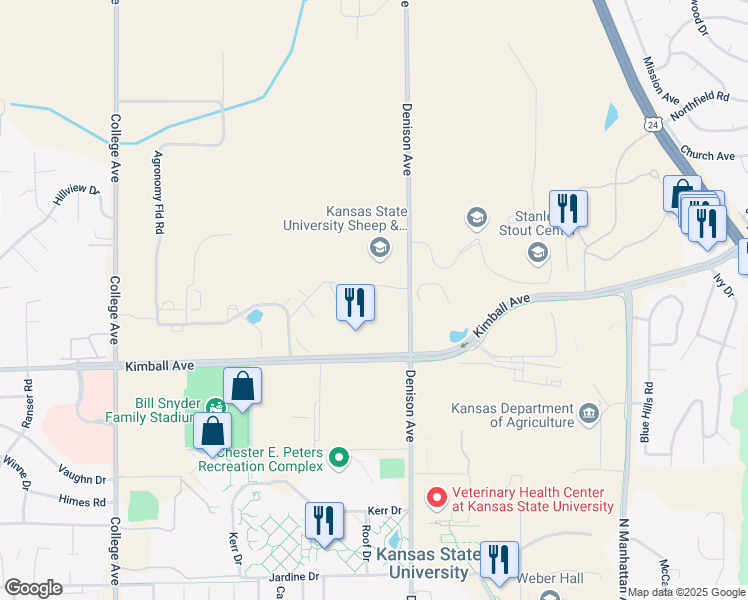 map of restaurants, bars, coffee shops, grocery stores, and more near 2117 Denison Avenue in Manhattan