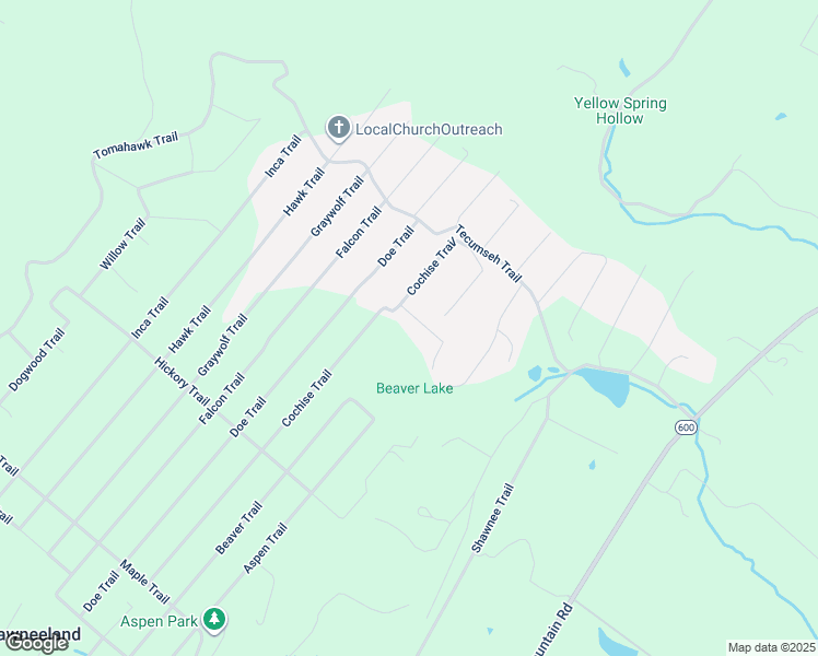 map of restaurants, bars, coffee shops, grocery stores, and more near 102 Caribou Trail in Winchester