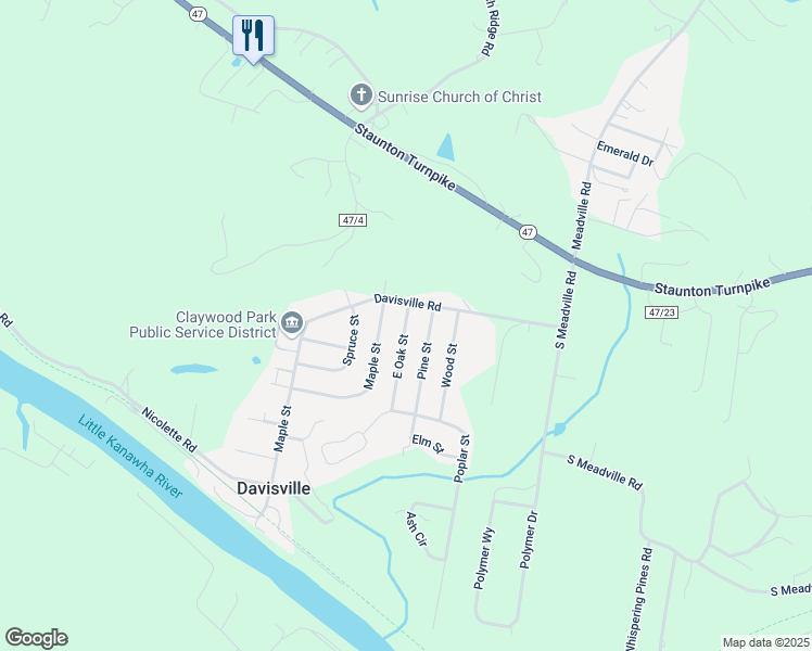 map of restaurants, bars, coffee shops, grocery stores, and more near in Wood County