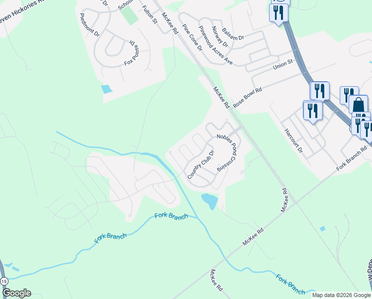 map of restaurants, bars, coffee shops, grocery stores, and more near 213 Nobles Pond Crossing in Dover