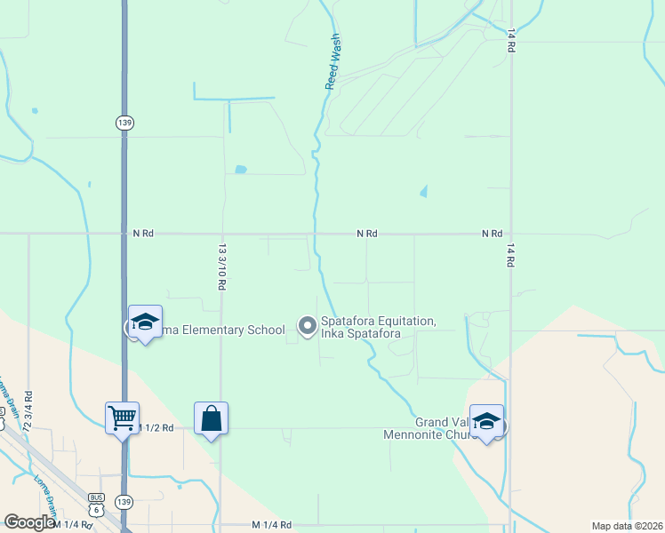 map of restaurants, bars, coffee shops, grocery stores, and more near 1361 North Road in Loma