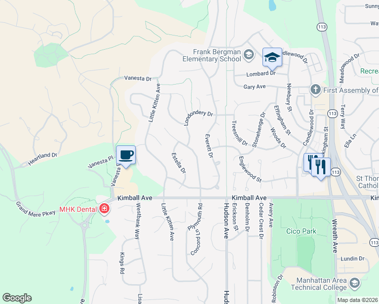 map of restaurants, bars, coffee shops, grocery stores, and more near 2050 Plymouth in Manhattan