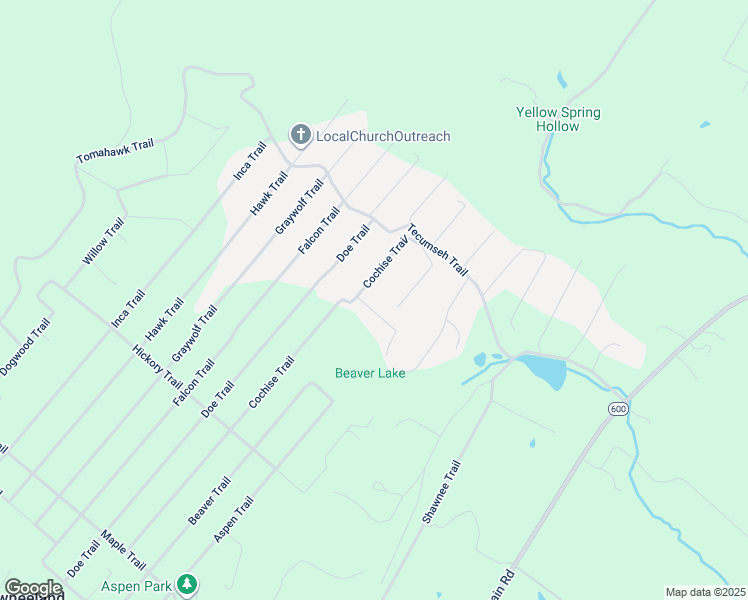map of restaurants, bars, coffee shops, grocery stores, and more near 103 Caribou Trail in Winchester