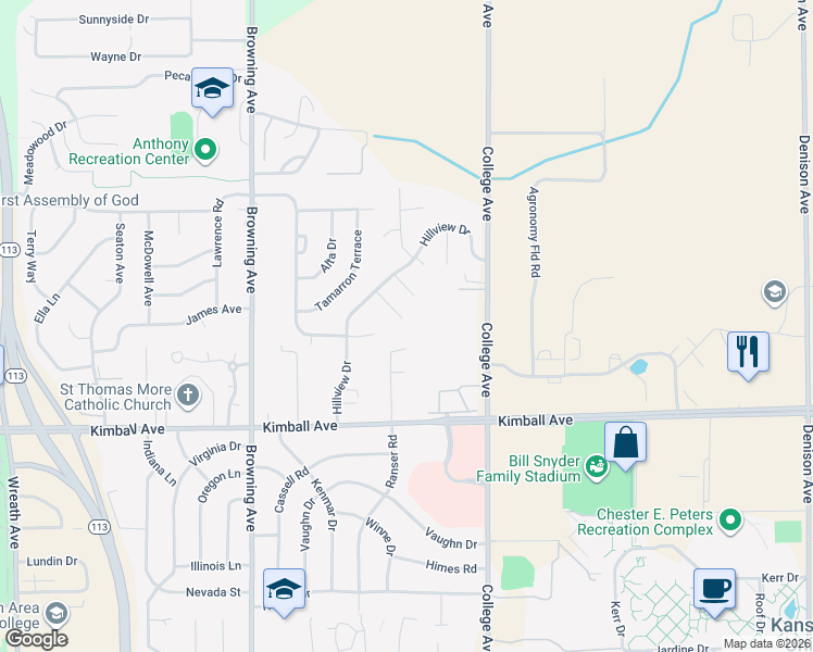 map of restaurants, bars, coffee shops, grocery stores, and more near 2700 Saint Christopher Circle in Manhattan