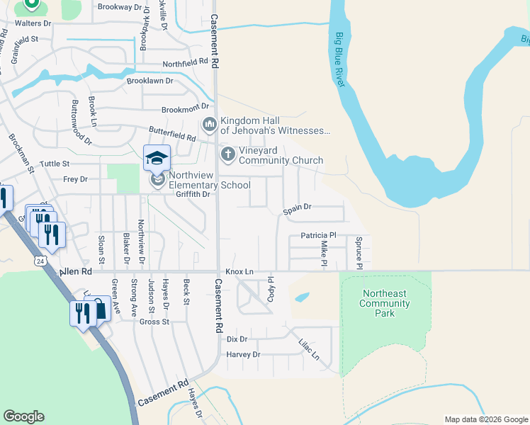 map of restaurants, bars, coffee shops, grocery stores, and more near 208 Kopp Drive in Manhattan