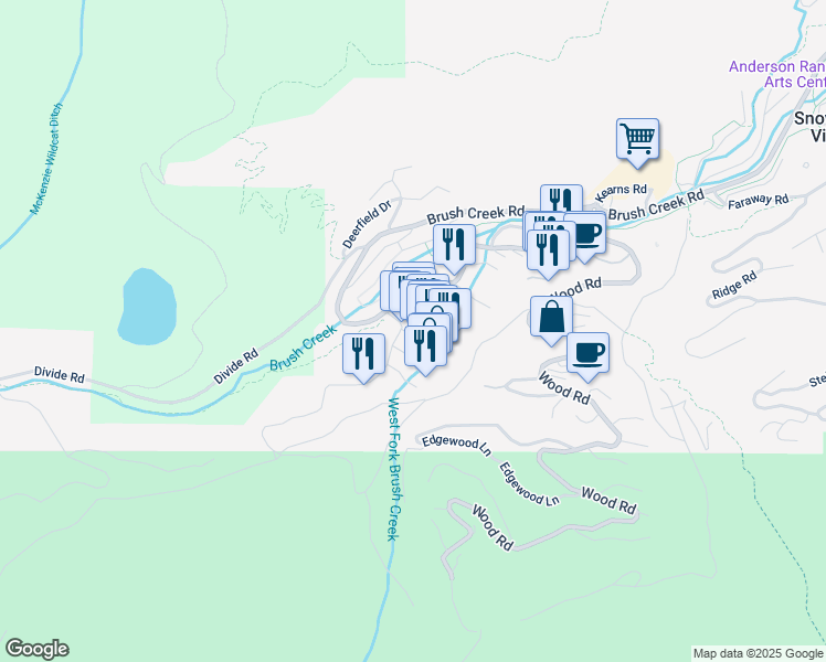 map of restaurants, bars, coffee shops, grocery stores, and more near 54b Elbert Lane in Snowmass Village