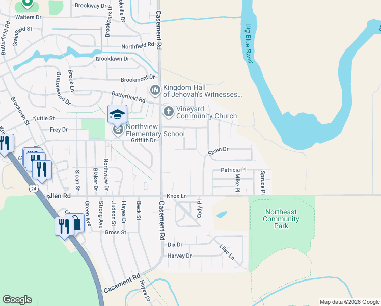 map of restaurants, bars, coffee shops, grocery stores, and more near 208 Kopp Drive in Manhattan