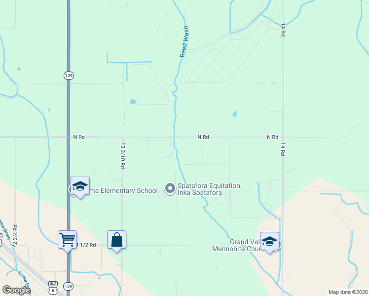 map of restaurants, bars, coffee shops, grocery stores, and more near 1361 North Road in Loma