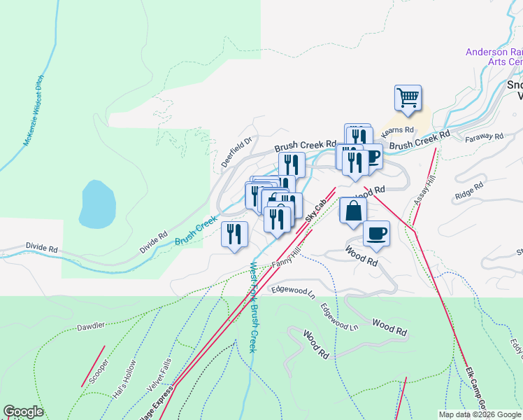 map of restaurants, bars, coffee shops, grocery stores, and more near 90 Carriage Way in Aspen