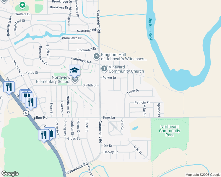map of restaurants, bars, coffee shops, grocery stores, and more near 117 Kopp Drive in Manhattan