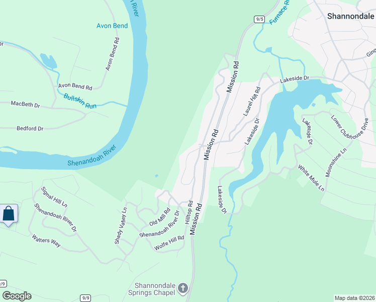 map of restaurants, bars, coffee shops, grocery stores, and more near 237 Oakridge Drive in Harpers Ferry