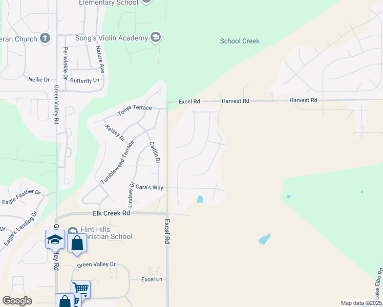 map of restaurants, bars, coffee shops, grocery stores, and more near 4136 Taneil Drive in Manhattan