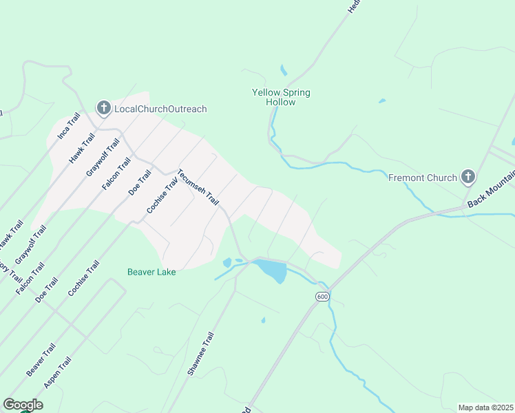 map of restaurants, bars, coffee shops, grocery stores, and more near 108 Pinto Trail in Winchester