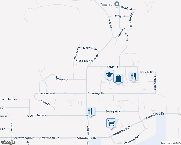 map of restaurants, bars, coffee shops, grocery stores, and more near 5263 Goni Road in Carson City