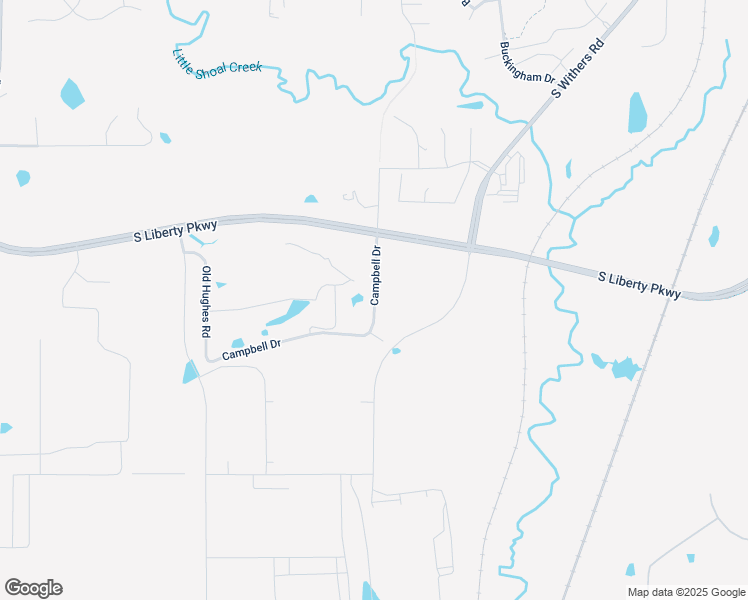 map of restaurants, bars, coffee shops, grocery stores, and more near 2254 Campbell Drive in Liberty