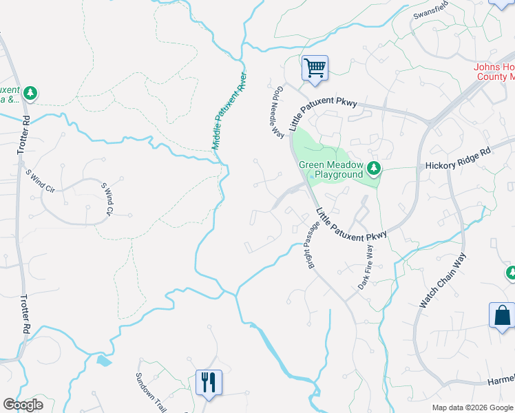 map of restaurants, bars, coffee shops, grocery stores, and more near 11866 Blue February Way in Columbia