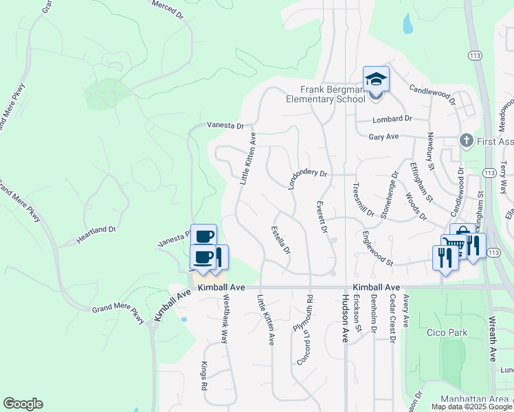 map of restaurants, bars, coffee shops, grocery stores, and more near 2054 Stephen Court in Manhattan