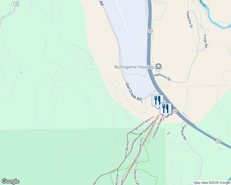 map of restaurants, bars, coffee shops, grocery stores, and more near 2 Buttermilk Lane in Aspen