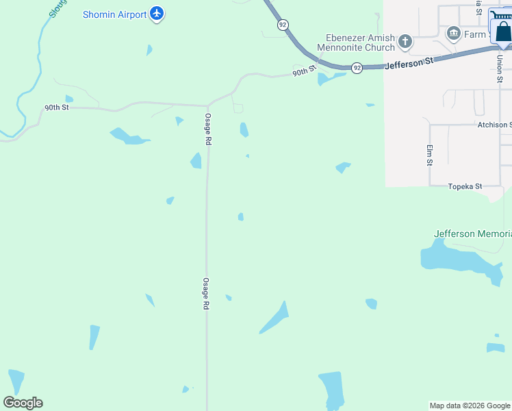 map of restaurants, bars, coffee shops, grocery stores, and more near Osage Road in Oskaloosa