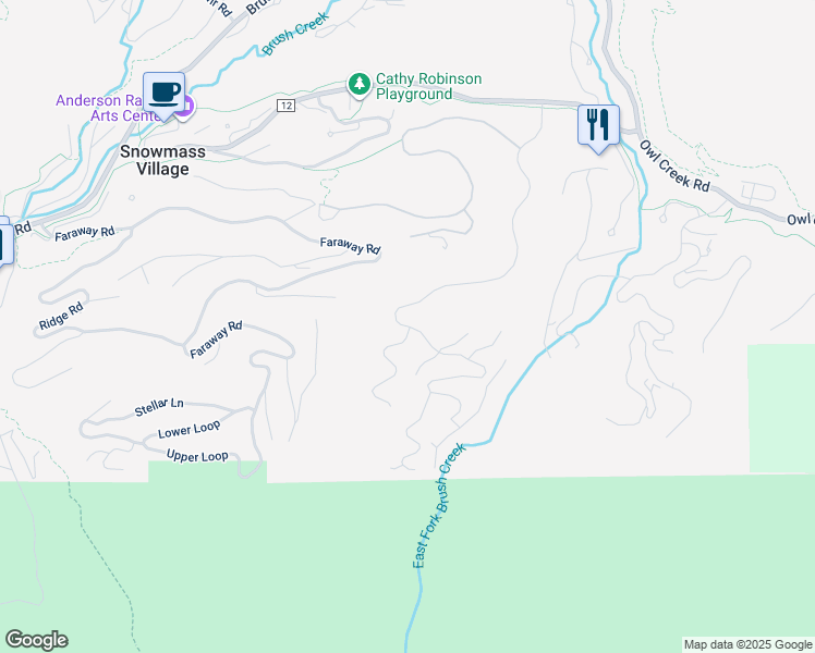 map of restaurants, bars, coffee shops, grocery stores, and more near 15 2 Creeks Drive in Aspen