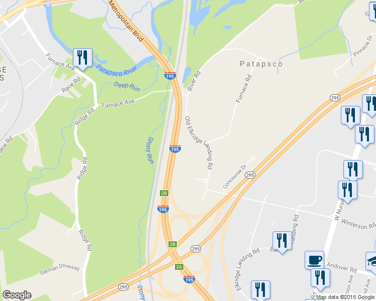 map of restaurants, bars, coffee shops, grocery stores, and more near 1120 Old Elkridge Landing Road in Linthicum Heights