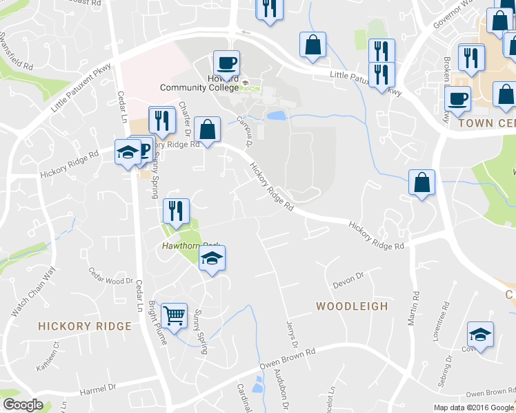 map of restaurants, bars, coffee shops, grocery stores, and more near 10522 Eastwind Way in Columbia