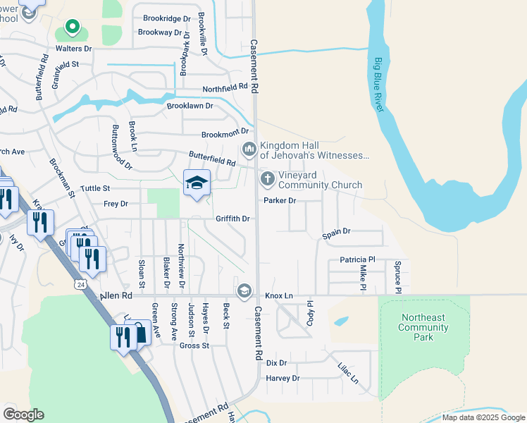 map of restaurants, bars, coffee shops, grocery stores, and more near 2306 Casement Road in Manhattan