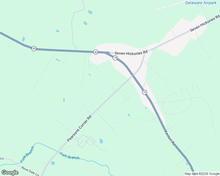 map of restaurants, bars, coffee shops, grocery stores, and more near 7435 Pearsons Corner Road in Dover