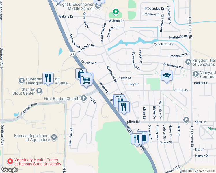 map of restaurants, bars, coffee shops, grocery stores, and more near 2309 Tuttle Circle in Manhattan