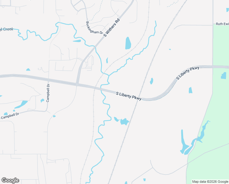 map of restaurants, bars, coffee shops, grocery stores, and more near South Liberty Parkway in Liberty