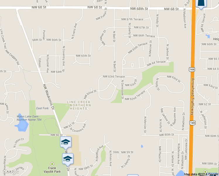 map of restaurants, bars, coffee shops, grocery stores, and more near 6309 North Bell Street in Kansas City
