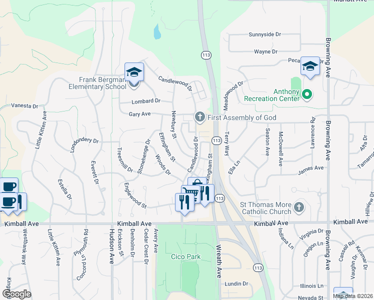 map of restaurants, bars, coffee shops, grocery stores, and more near 3304 Newbury Street in Manhattan