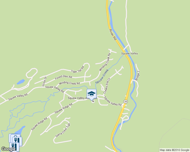 map of restaurants, bars, coffee shops, grocery stores, and more near 160 Winding Creek Road in Tahoe City