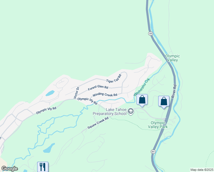 map of restaurants, bars, coffee shops, grocery stores, and more near 330 Forest Glen Road in Tahoe City