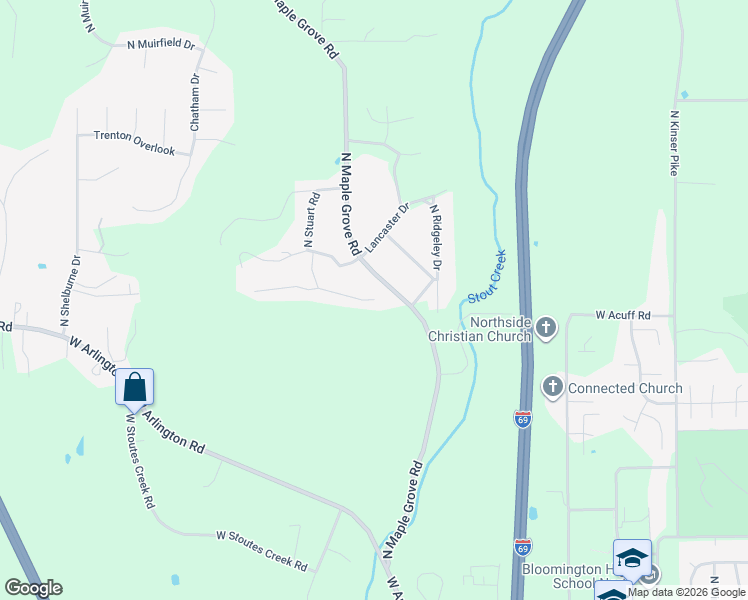map of restaurants, bars, coffee shops, grocery stores, and more near 2101 West Ellsworth Road in Bloomington