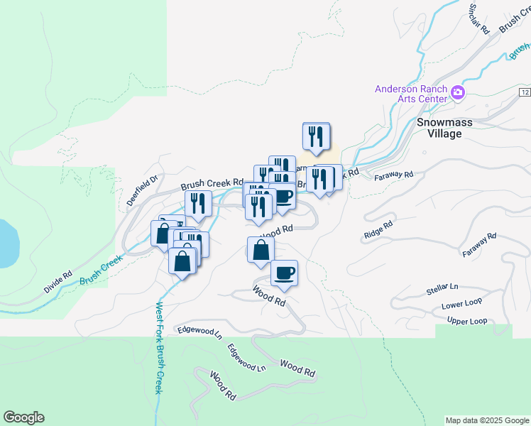 map of restaurants, bars, coffee shops, grocery stores, and more near 110 Carriage Way in Aspen