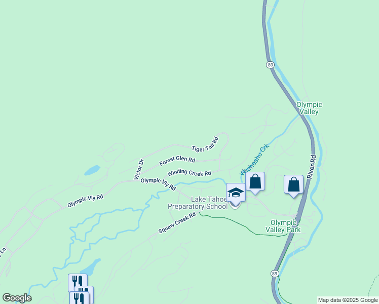 map of restaurants, bars, coffee shops, grocery stores, and more near 330 Forest Glen Road in Tahoe City