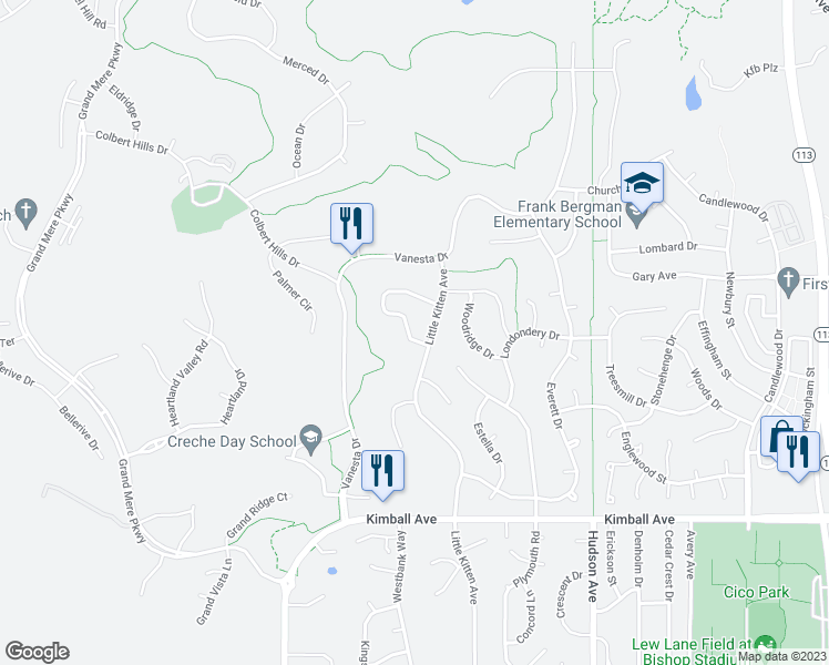 map of restaurants, bars, coffee shops, grocery stores, and more near 2104 Buckner Drive in Manhattan