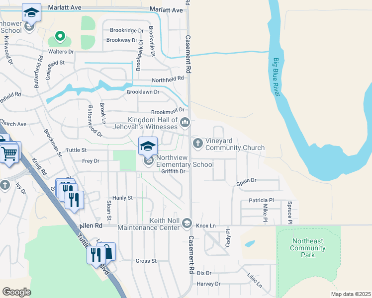 map of restaurants, bars, coffee shops, grocery stores, and more near 2306 Casement Road in Manhattan