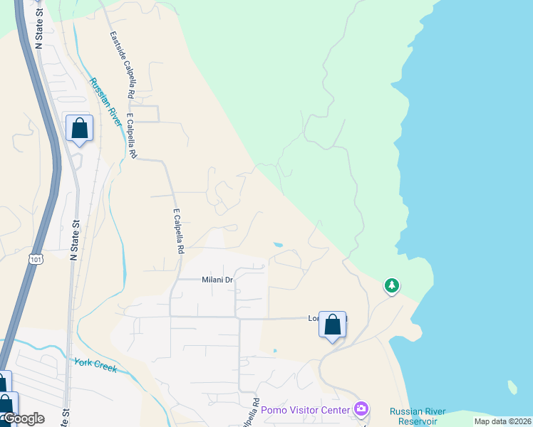 map of restaurants, bars, coffee shops, grocery stores, and more near 400 Deghi Ln in Ukiah
