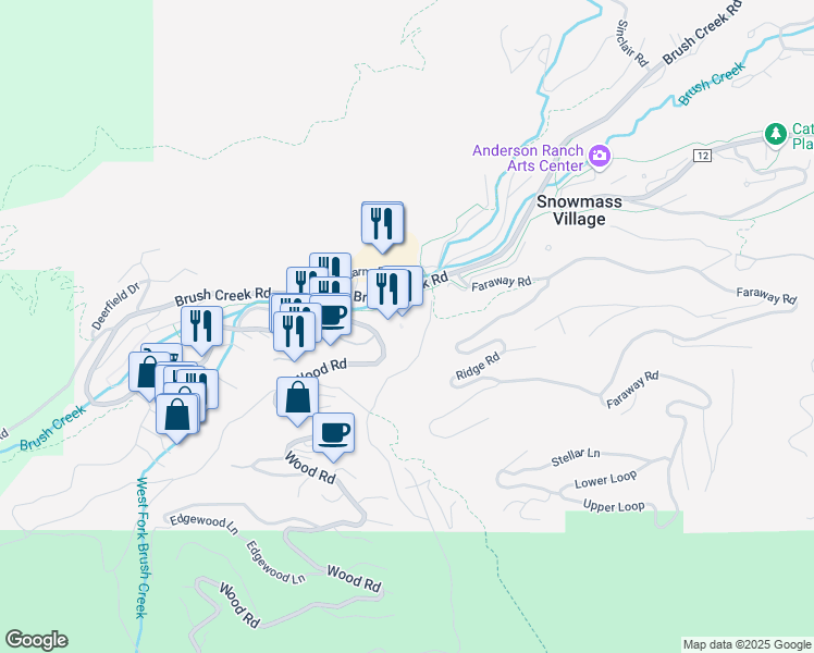 map of restaurants, bars, coffee shops, grocery stores, and more near 110 Carriage Way in Aspen