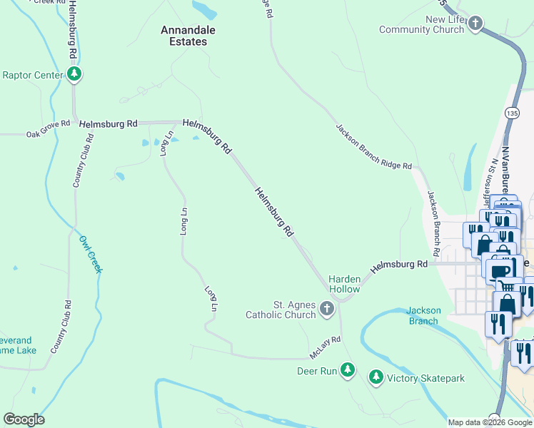 map of restaurants, bars, coffee shops, grocery stores, and more near 994 Helmsburg Road in Nashville