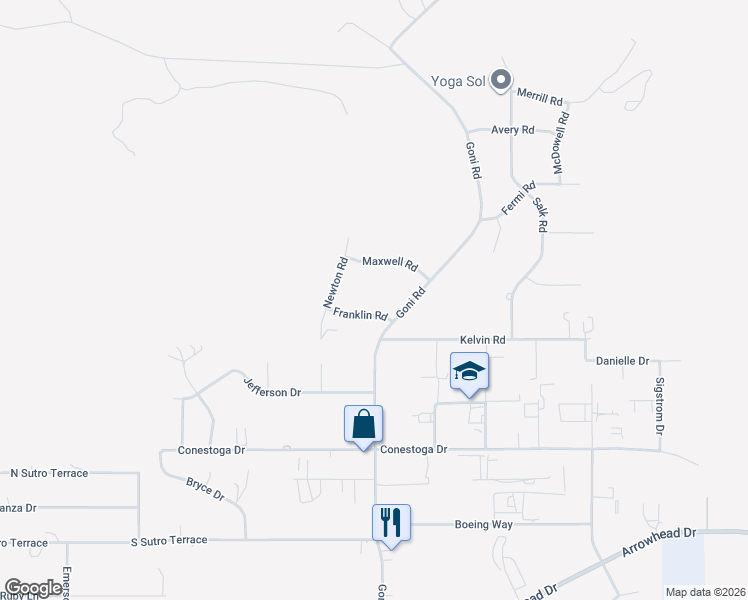 map of restaurants, bars, coffee shops, grocery stores, and more near 1857 Maxwell Road in Carson City