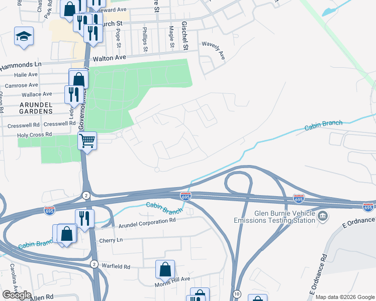 map of restaurants, bars, coffee shops, grocery stores, and more near 168 Bethlehem Place in Baltimore