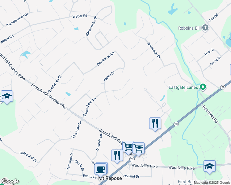 map of restaurants, bars, coffee shops, grocery stores, and more near 1185 East Glen Echo Lane in Loveland