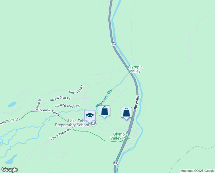 map of restaurants, bars, coffee shops, grocery stores, and more near 95 Winding Creek Road in Tahoe City
